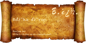 Bóka Áron névjegykártya